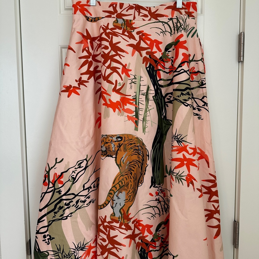 Marianna Deri Floral Tiger Print Skirt - Pink and Orange - Picture 9 of 11